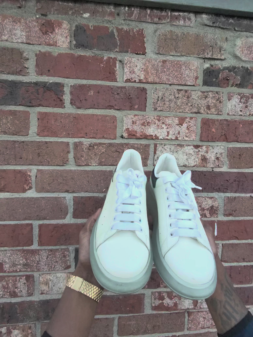 Alexander McQueen Oversized White Iridescent Tap